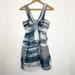 Anthropologie Sine Women's Sleeveless Fit & Flare Mini Dress  Blue Tones Size 0